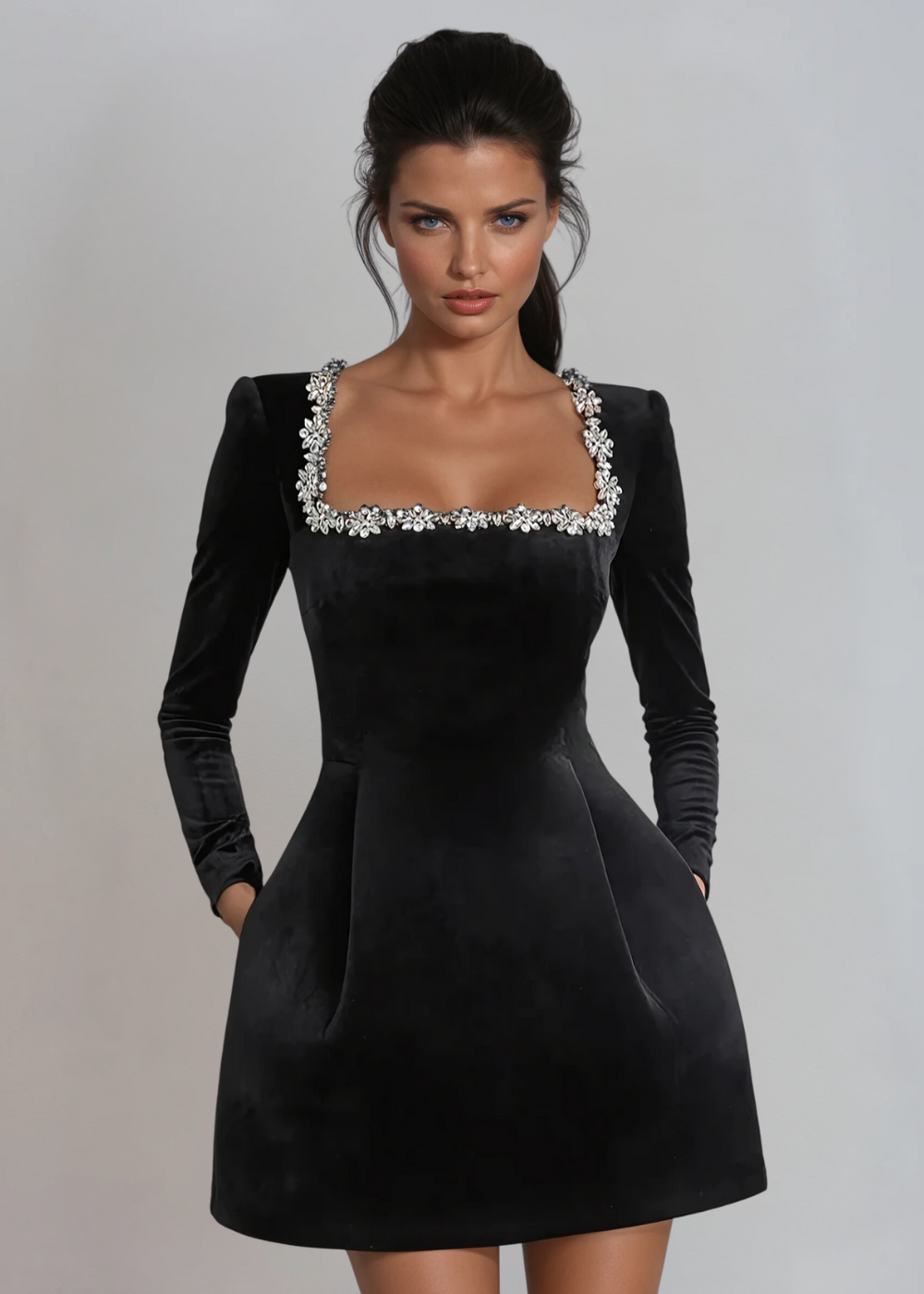 Elodie Samt Mini Kleid
