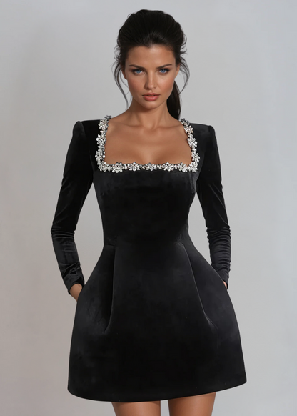 Elodie Samt Mini Kleid